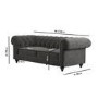 Grey Fabric Chesterfield 3 Seater Sofa - Beatie