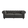 Grey Fabric Chesterfield 3 Seater Sofa - Beatie