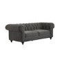 Grey Fabric Chesterfield 3 Seater Sofa - Beatie