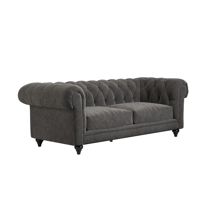 Grey Fabric Chesterfield 3 Seater Sofa - Beatie