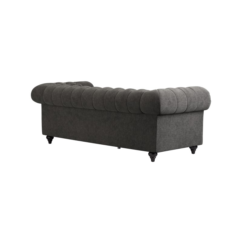 Grey Fabric Chesterfield 3 Seater Sofa - Beatie