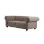 Beige Fabric Chesterfield 3 Seater Sofa - Beatie