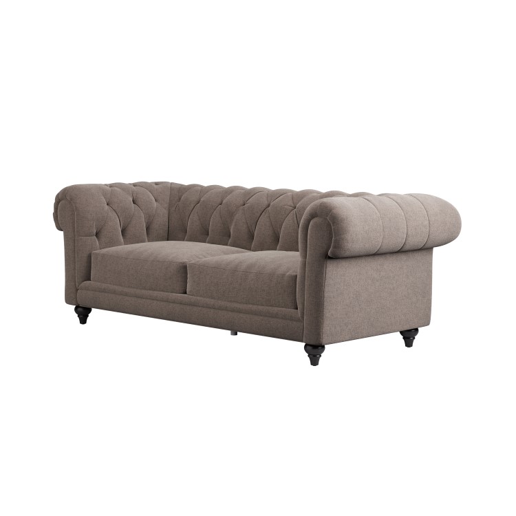 Beige Fabric Chesterfield 3 Seater Sofa - Beatie