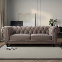 Beige Fabric Chesterfield 3 Seater Sofa - Beatie Beige Fabric Chesterfield 3 Seater Sofa - Beatie