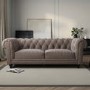 Beige Fabric Chesterfield 3 Seater Sofa - Beatie