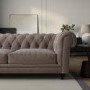 Beige Fabric Chesterfield 3 Seater Sofa - Beatie