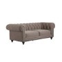 Beige Fabric Chesterfield 3 Seater Sofa - Beatie