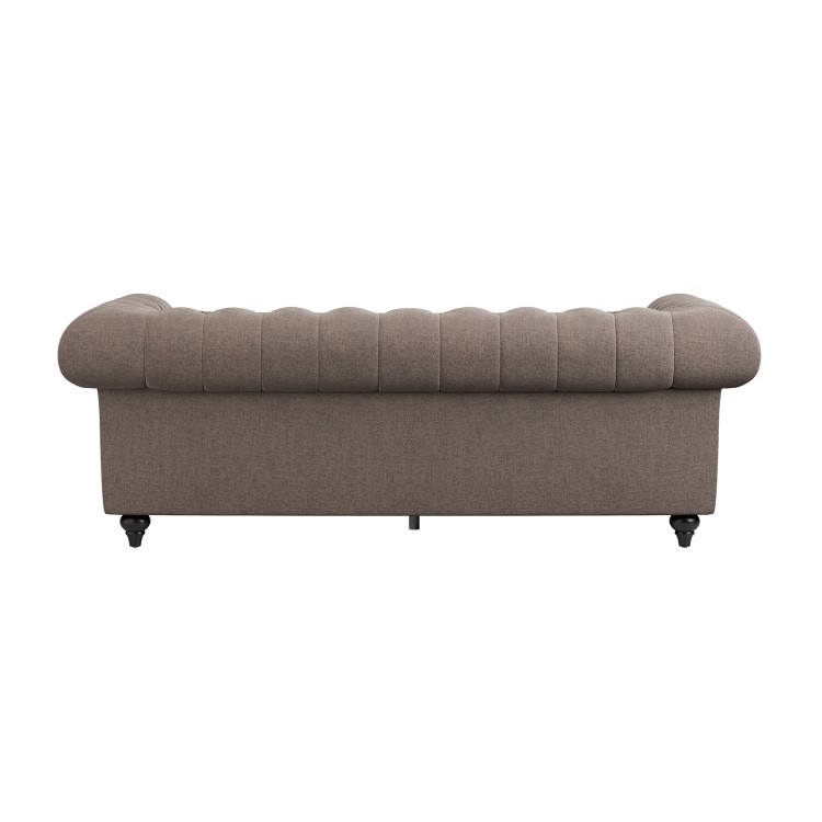 Beige Fabric Chesterfield 3 Seater Sofa - Beatie