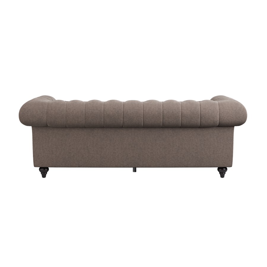 Beige Fabric Chesterfield 3 Seater Sofa - Beatie