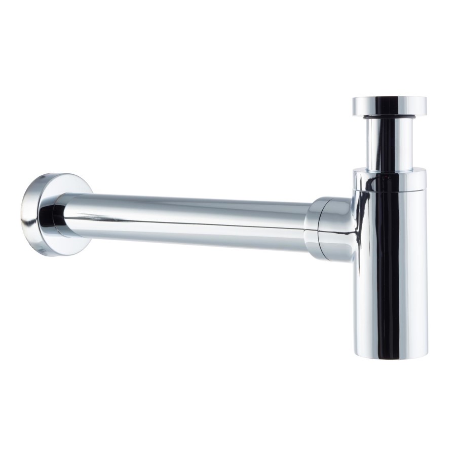 Chrome Modern Bottle Trap and Outlet Pipe