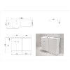 Curved White Left Hand Bathroom Vanity Unit &amp; Basin - Without Toilet