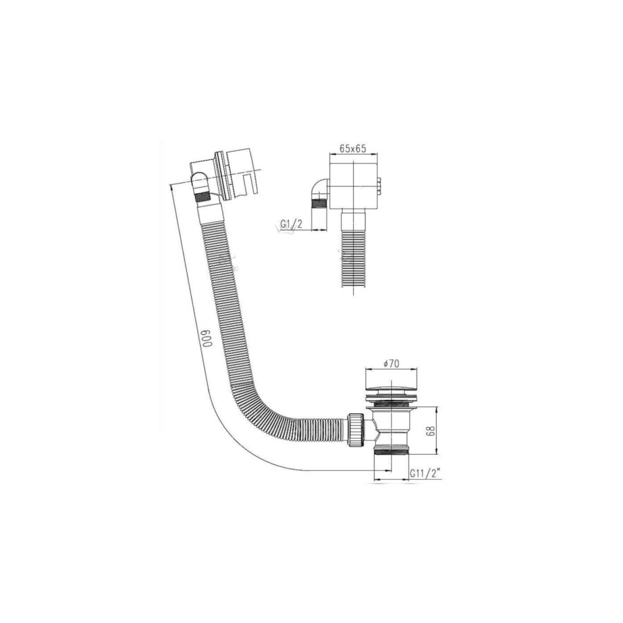 Grade A1 - Axel Triple Outlet Shower Valve Shower Head Wall Arm Slide Rail Kit and Overflow Bath Filler- Triple Handle
