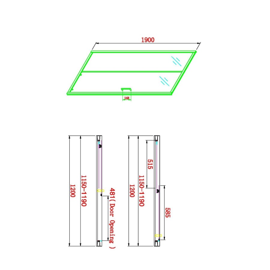 Grade A2 - 1200x800mm Rectangular Sliding Shower Enclosure with Shower Tray - Carina