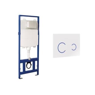 Grade A1 - Wall Hung Smart Bidet Round Toilet with 1160mm Frame Cistern and White Sensor Flush Plate - Purificare