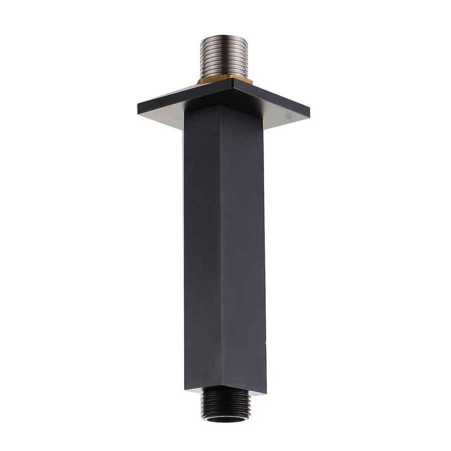 Black Concealed Shower Mixer with Triple Control & Square Ceiling Mounted Head – Zana
