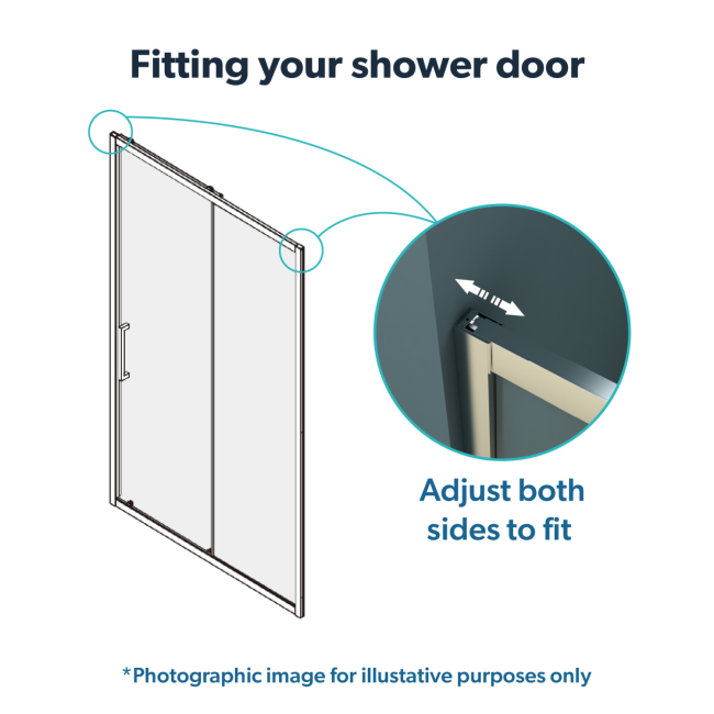 Grade A1 - Black 1200x800mm Frameless Rectangular Sliding Shower Enclosure - Aquila