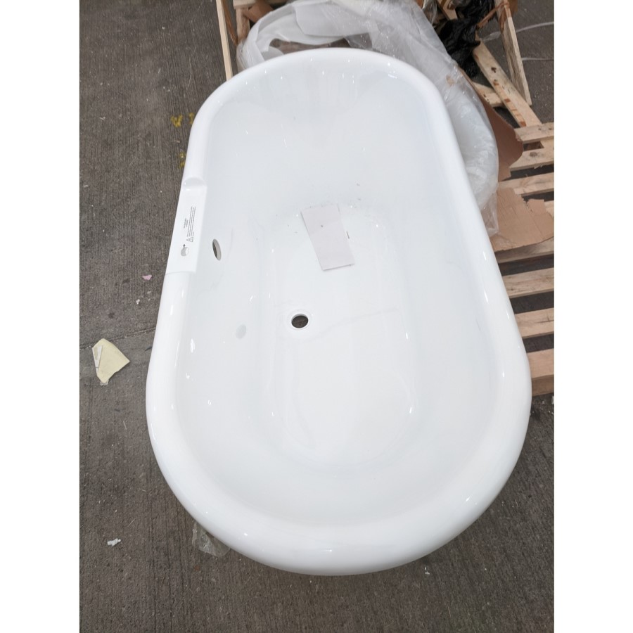 Grade A2 - Park Royal Double Ended Freestanding Bath Suite with Toilet & Basin