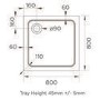 800mm Square Bi Fold Shower Enclosure with Shower Tray - Carina