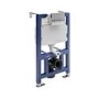 Wall Hung Toilet with Soft Close Seat, Gunmetal Pneumatic Flush Plate, 820mm Frame & Cistern - Roma
