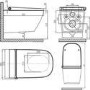 Grade A1 - Wall Hung Smart Bidet Round Toilet with 1160mm Frame Cistern and White Sensor Flush Plate - Purificare