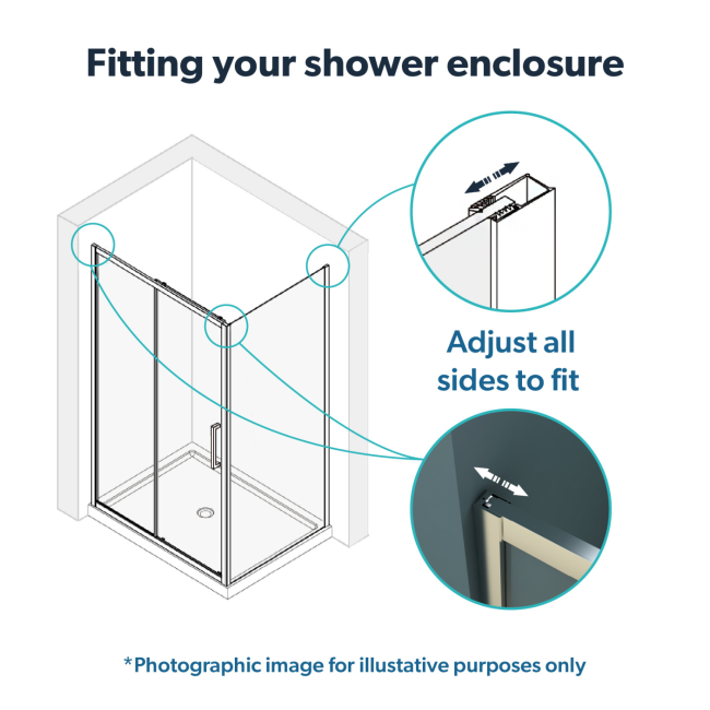 Chrome 8mm Glass Frameless Rectangular Sliding Shower Enclosure 1000x800mm - Aquila