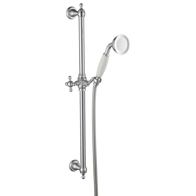 Chrome Dual Outlet Wall Mounted Thermostatic Mixer Shower Set with Hand Shower  - Camden