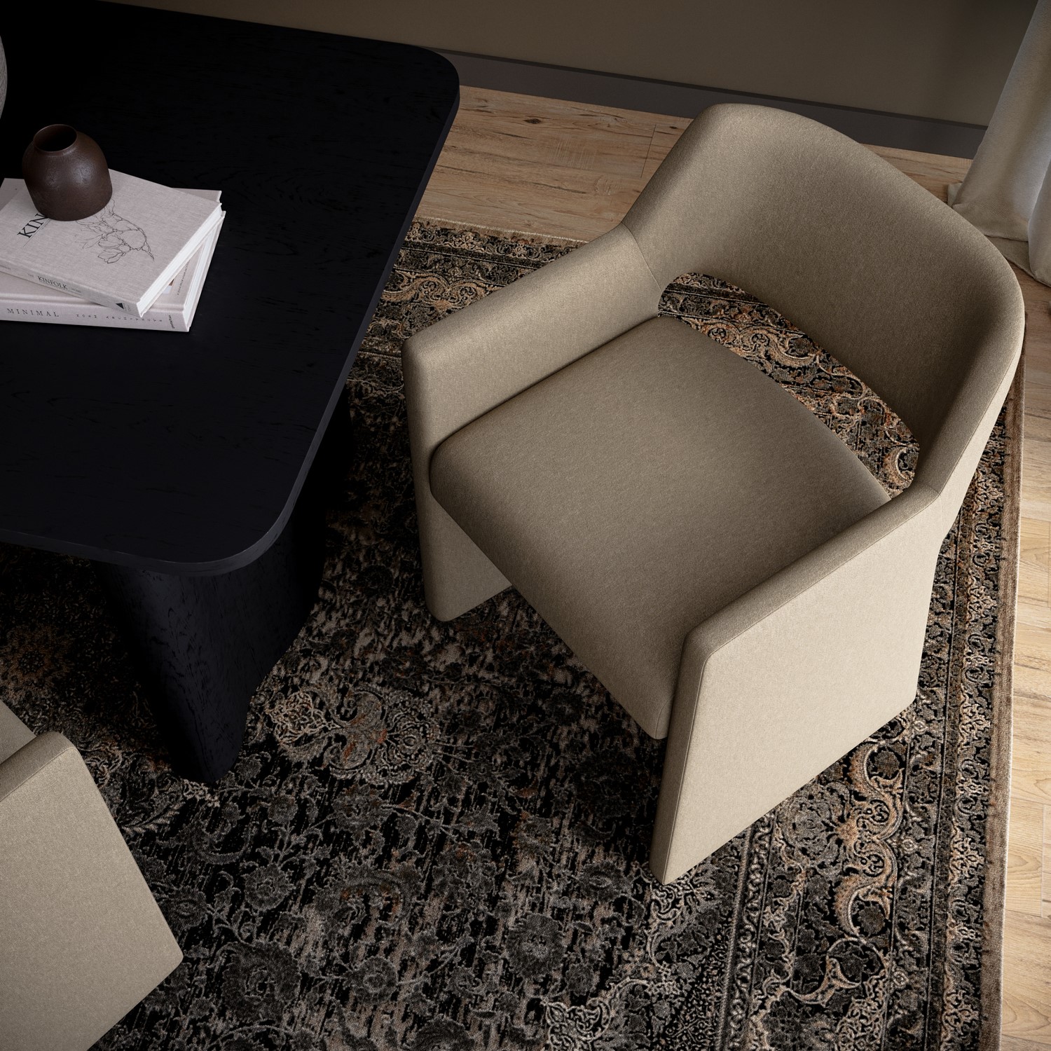 Beige Upholstered Dining Chair - Zoe - Furniture123