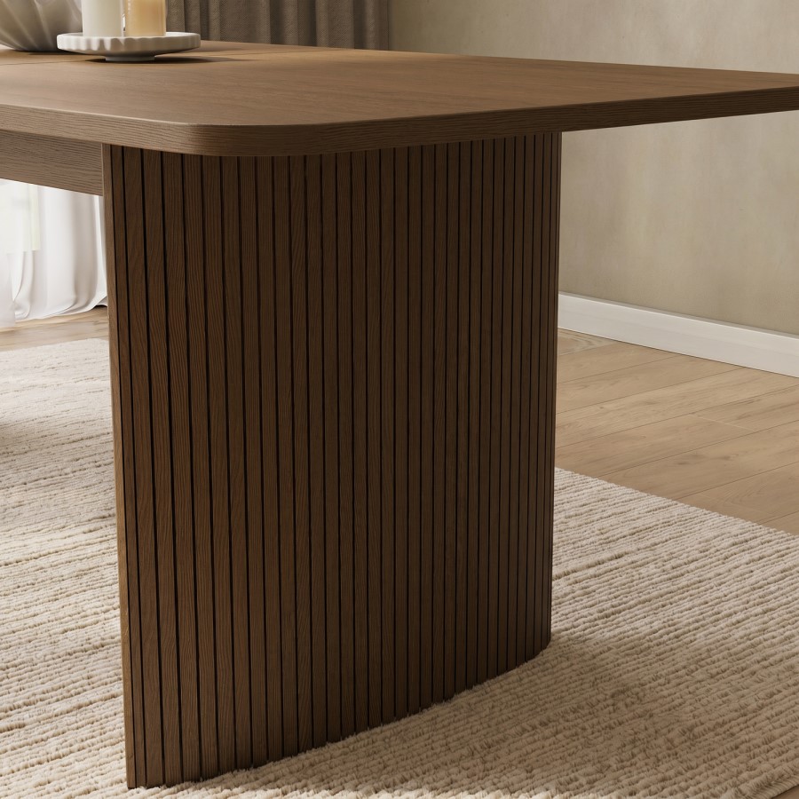 Large Walnut Extendable Dining Table - Seats 6 - 8 - Jarel