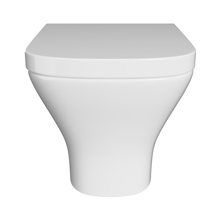 Wall Hung Rimless Toilet with Soft Close Seat, Chrome Mechanical Flush Plate, 1160mm Frame & Cistern - Austin