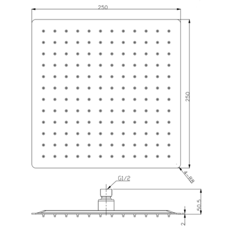 Black Concealed Shower Mixer with Triple Control & Square Ceiling Mounted Head – Zana