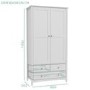 Fenton Light Grey Bedroom Set Includes Bedside Chest + Wardrobe