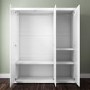 Lexi White High Gloss Triple Wardrobe With 2 Gloss 1 Mirror Doors