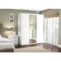 Lexi White High Gloss Triple Wardrobe With 2 Gloss 1 Mirror Doors