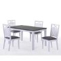 Melbourne Island Two Tone Dining Set With 4 Chairs in White/Dark Wood