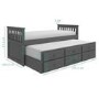 Oxford Captains Guest Bed With Storage in Dark Grey - Trundle Bed Included