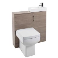 Medium Oak Compact Unit Cloakroom Suite