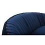 Round Swivelling Pleated Velvet Armchair in Midnight Blue