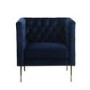 Midnight Blue Square Button Back Armchair