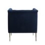 Midnight Blue Square Button Back Armchair