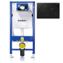 Geberit 1120mm Duofix Frame and Sigma Concealed Cistern with Black Flush Plate
