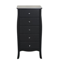 Steens Baroque Narrow 5 Drawer Chest in Black