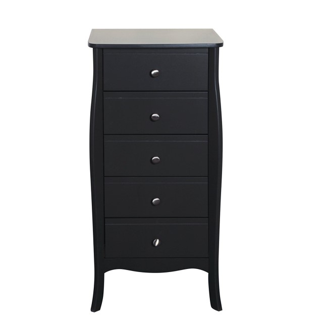 Steens Baroque Narrow 5 Drawer Chest in Black