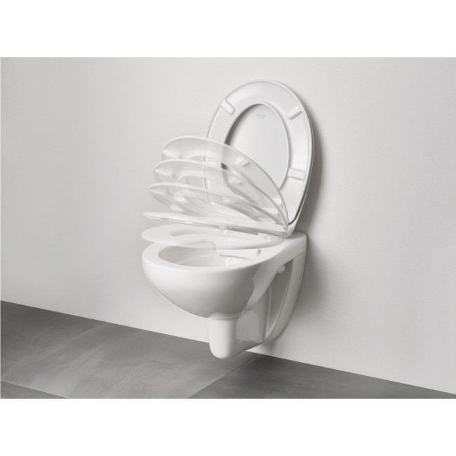 Grade A1 - Wall Hung Rimless Toilet With Seat - Grohe Bau