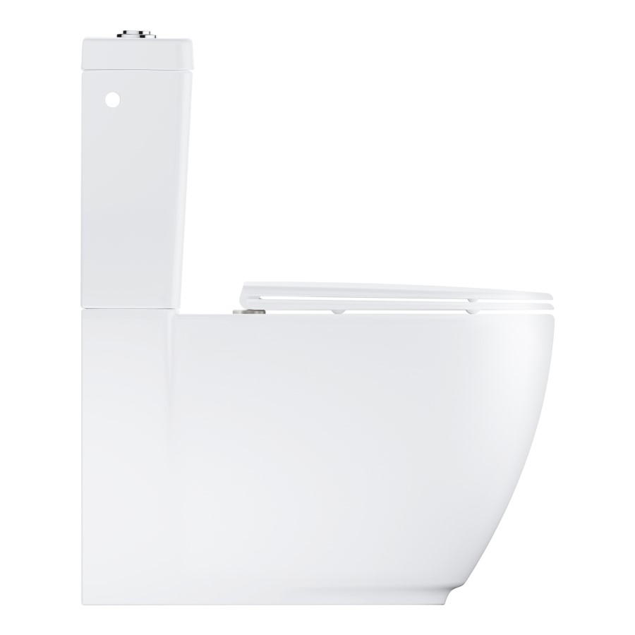 Grade A1 - Close Coupled Rimless Toilet with Soft Close Seat - Grohe Essence 