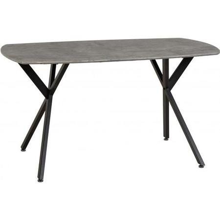 GRADE A1 - Seconique Athens Dining Table in Grey Concrete Effect with Black Metal Frame