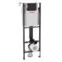 Wall Hung Toilet with Soft Close Seat Wall Hanging Frame Cistern and Black Flush Plate - Santiago