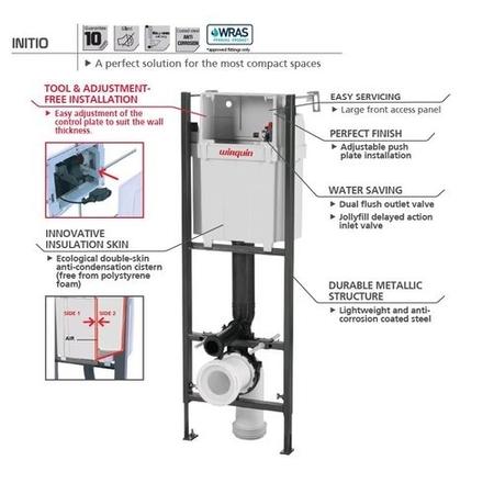 Wirquin Initio Compact WC Frame with Black Flush Plate