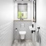 Wall Hung Toilet with Soft Close Seat Frame Cistern and Chrome Flush - Valencia