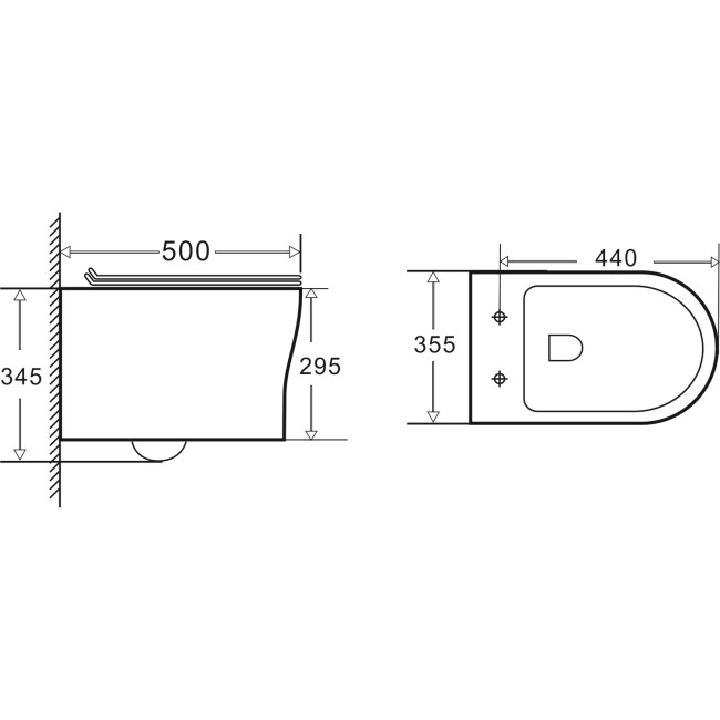 Wall Hung Rimless Toilet with Slim Soft Close Seat - Valencia