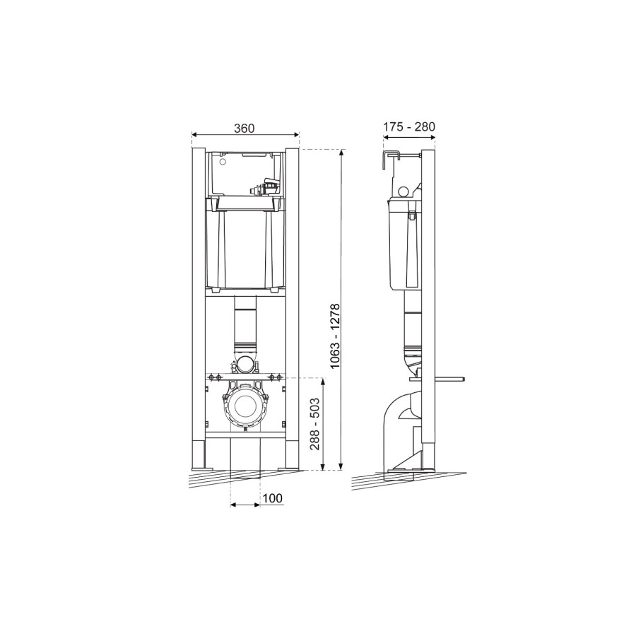 Wall Hung Toilet with Soft Close Seat Frame Cistern and Chrome Flush - Valencia